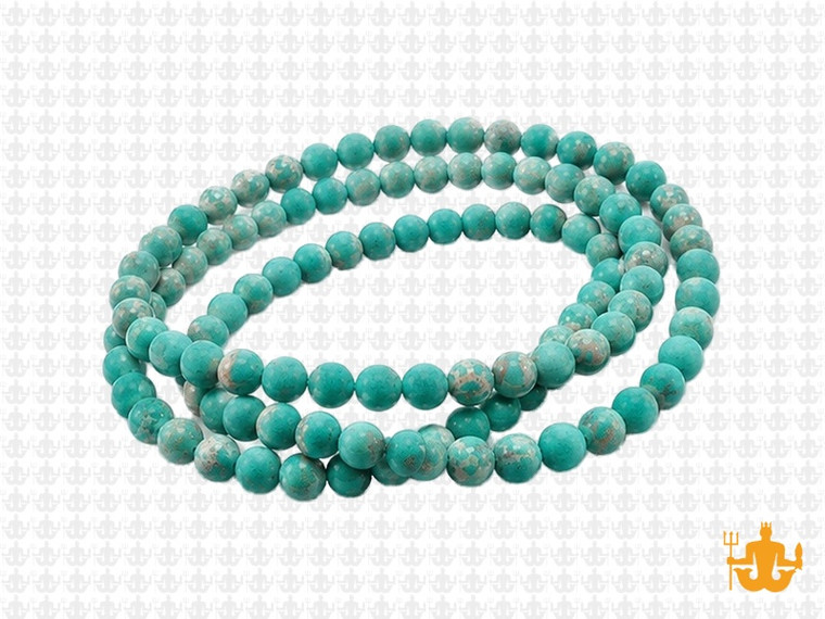 4mm Matte Green Sea Sediment Round Beads 15.5" dyed [4r55gm]