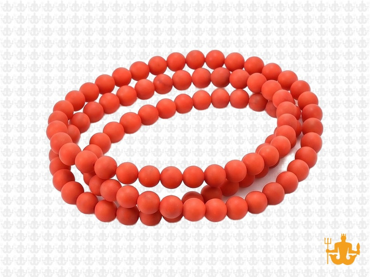4mm Matte Orange Magnesite Round Beads 15.5" [4thm]