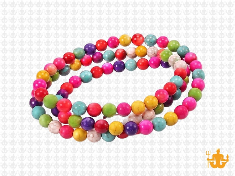 4mm Matte Mix Magnesite Round Beads 15.5" [4txm]