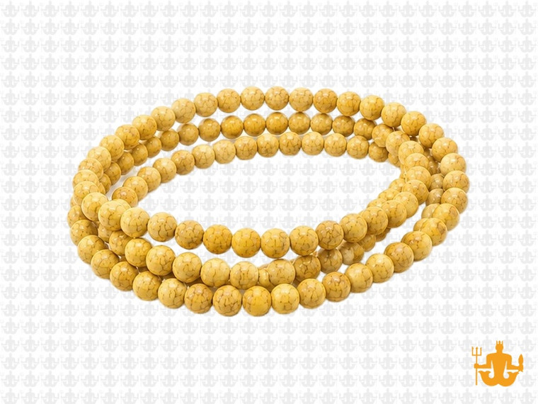 4mm Matte Yellow Magnesite Round Beads 15.5" [4tym]