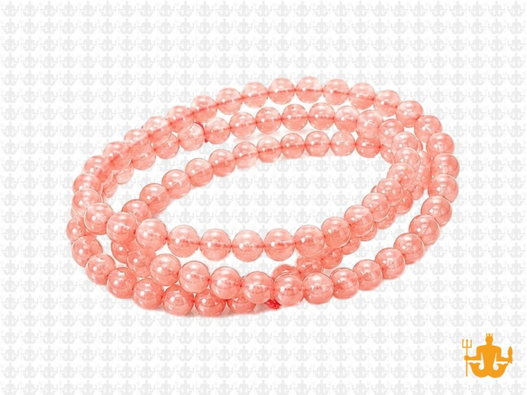 4mm Cherry Quartz Round Beads 15.5" synthetic [4a41]