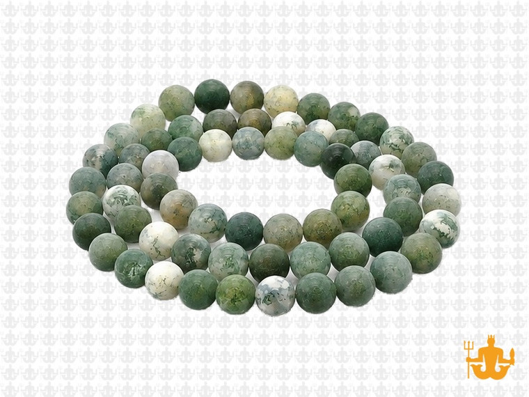 6mm Matte Moss Agate Round Beads 15.5" natural [6d3m]