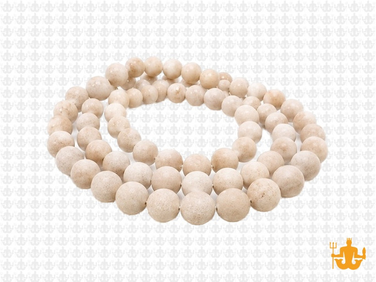 6mm Matte River Fossil Round Beads 15.5" natural [6c34m]