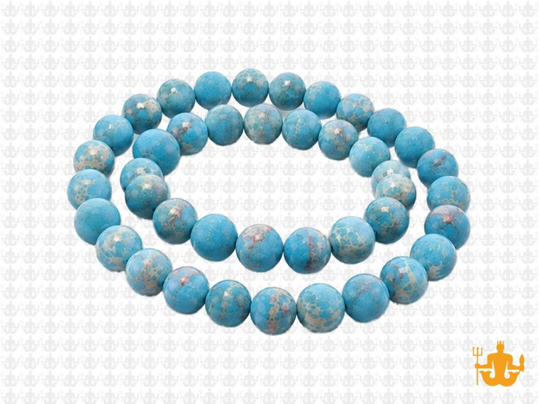 6mm Matte Blue Sea Sediment Round Beads 15.5" dyed [6r55bm]