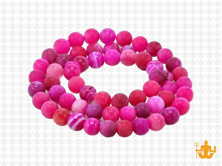 6mm Matte Rose Banded Agate Round Beads 15.5" dyed [6f21m]