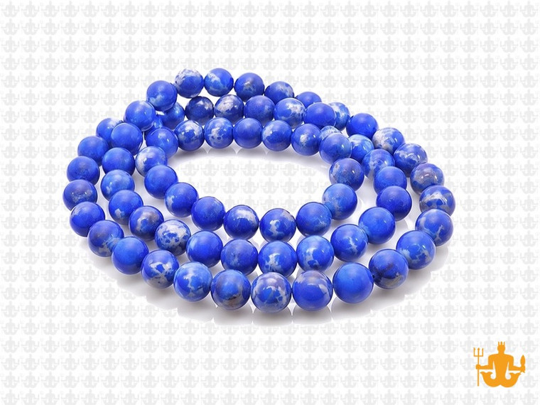 6mm Matte Lapis Sea Sediment Round Beads 15.5" dyed [6r55lm]