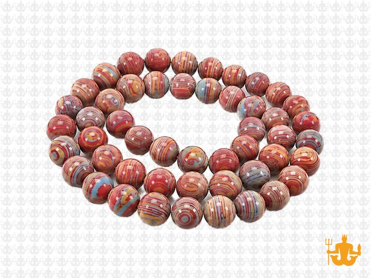 6mm Matte Rainbow Lace Malachite round Beads 15.5" synthetic [6r49xm]