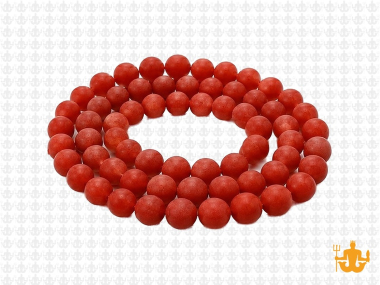 6mm Matte Red Agate Round Beads 15.5" heated [6f10m]
