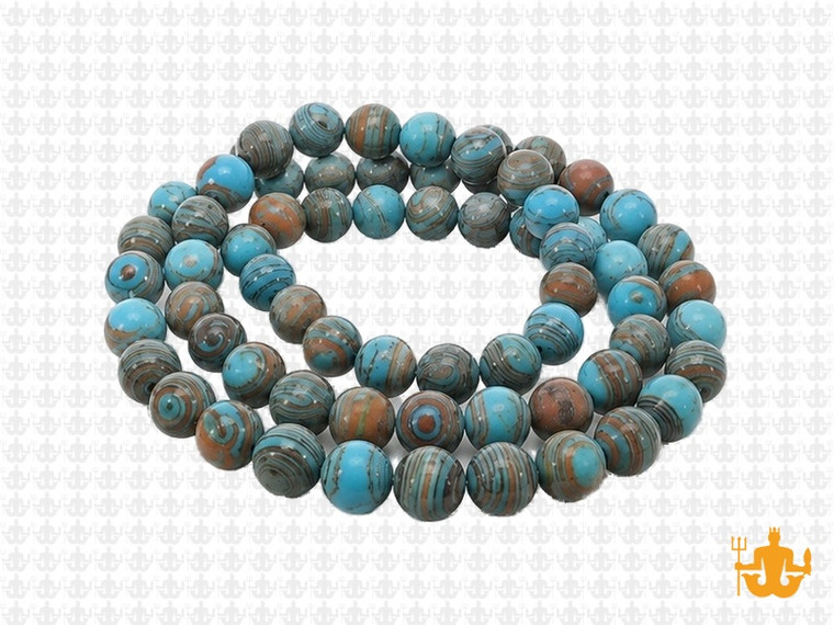 6mm Matte Turquoise Lace Malachite round Beads 15.5" synthetic [6r49tm]