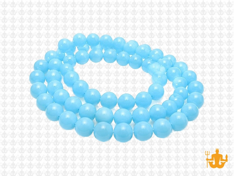 6mm Polish & Matte Aqua Quartz Round Beads 15.5" synthetic [6x30]