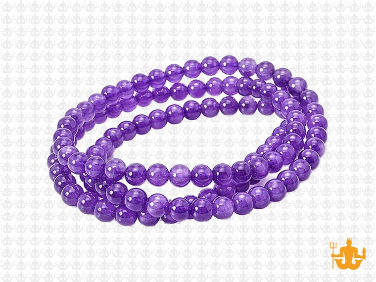 4mm Amethyst Round Beads 15.5" synthetic [4a6]