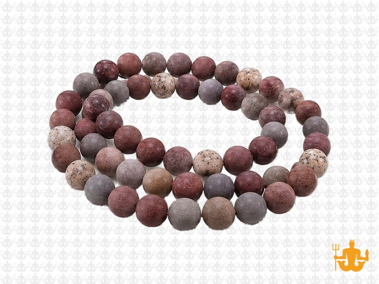 6mm Matte Leopard Skin Jasper Round Beads 15.5" natural [6b16m]