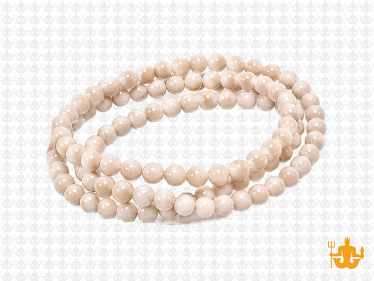 4mm River Fossil Round Beads 15.5" natural [4c34]