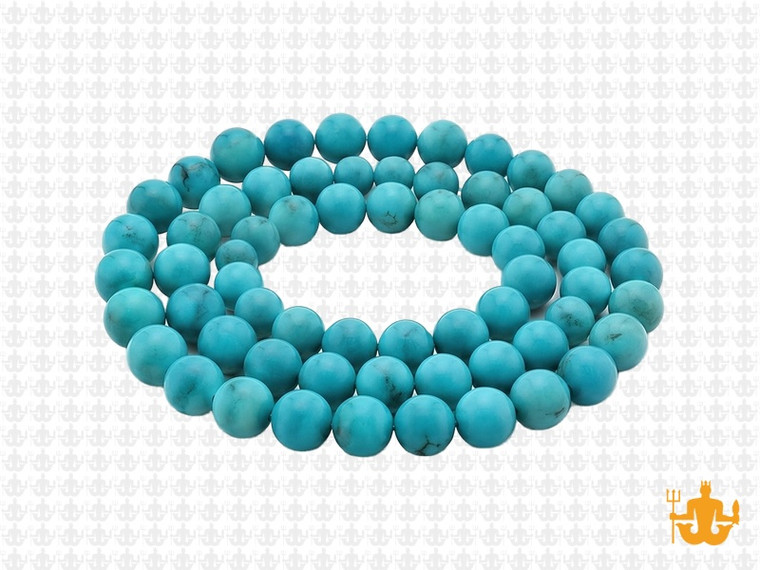 6mm Matte Tibetan Turquoise Round Beads 15.5" stabilized [6c66m]