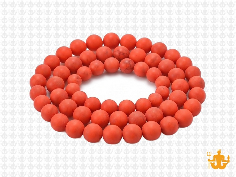 6mm Matte Orange Magnesite Round Beads 15.5" [6thm]