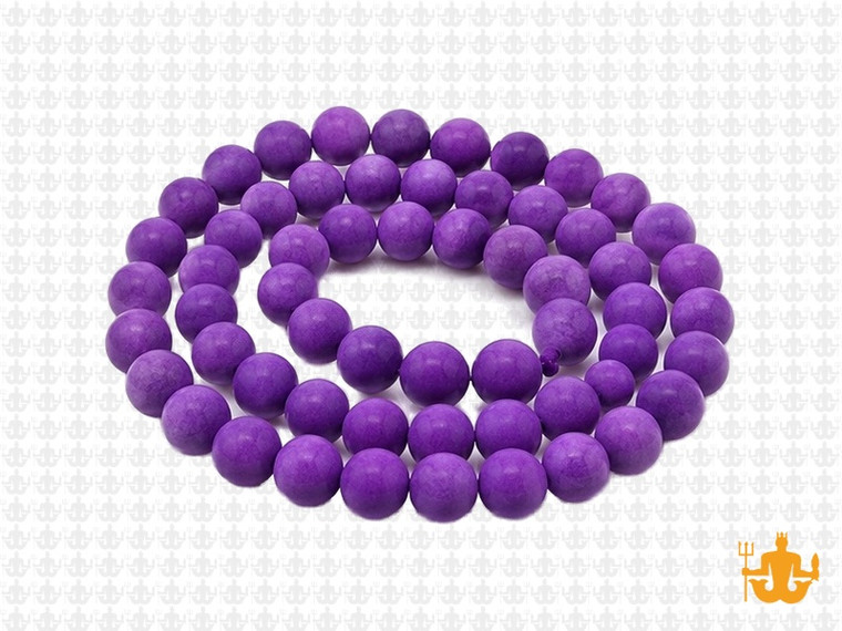 6mm Matte Purple Magnesite Round Beads 15.5" [6tpm]