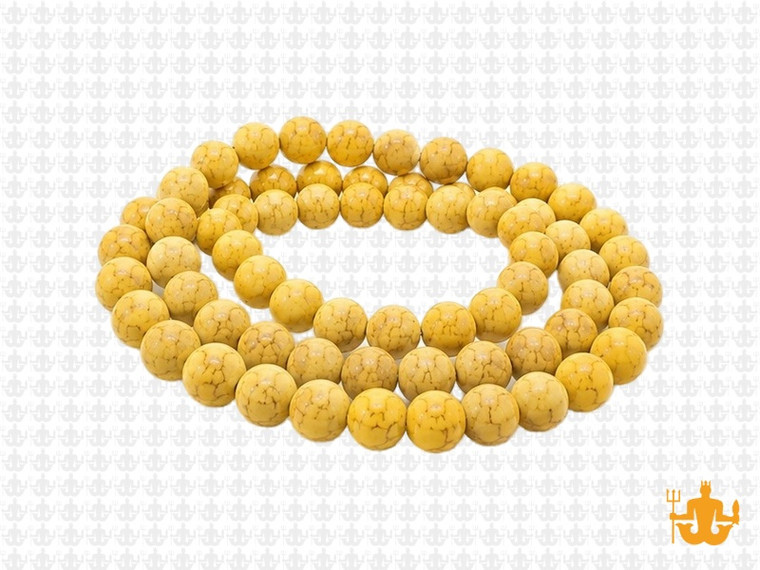 6mm Matte Yellow Magnesite Round Beads 15.5" [6tym]