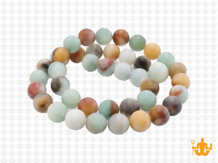 8mm Matte Gold Black Amazonite Round Beads 15.5" natural [8r36m]