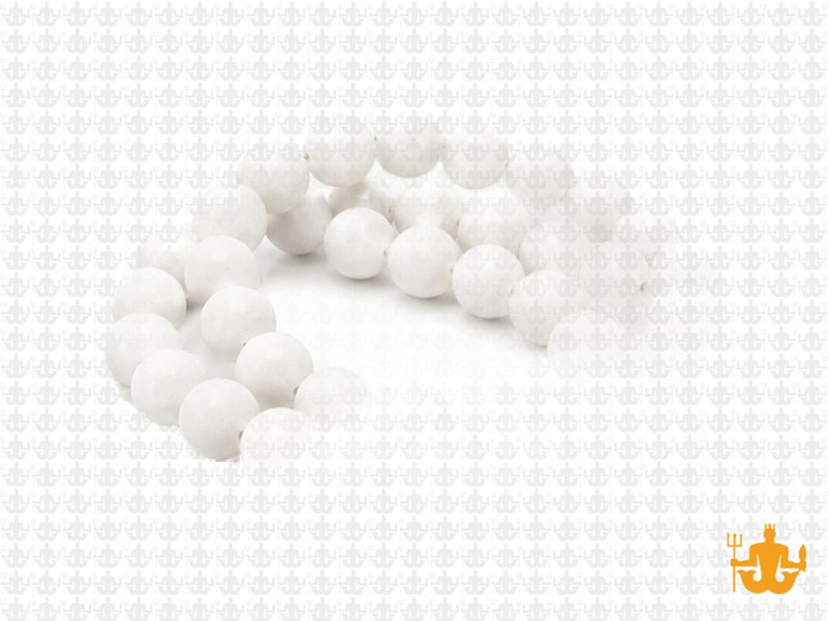 8mm Matte White Obsidian Round Beads 15.5" [8b98m]