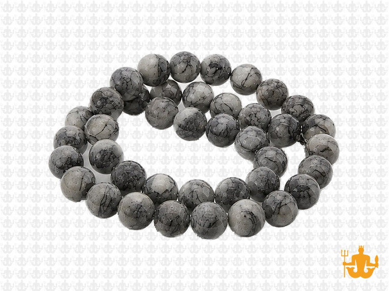 8mm Matte Picasso Agate Round Beads 15.5" natural [8r43m]