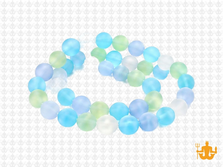 8mm Mix Light Matte Quartz Round Beads 15.5" synthetic [8x10]