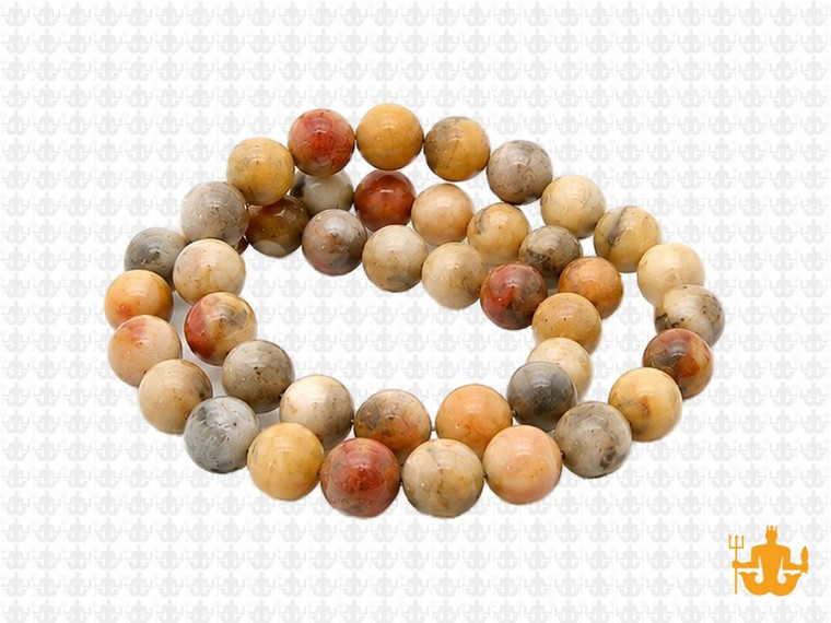 8mm Matte Crazy Lace Agate Round Beads 15.5" natural [8r28m]