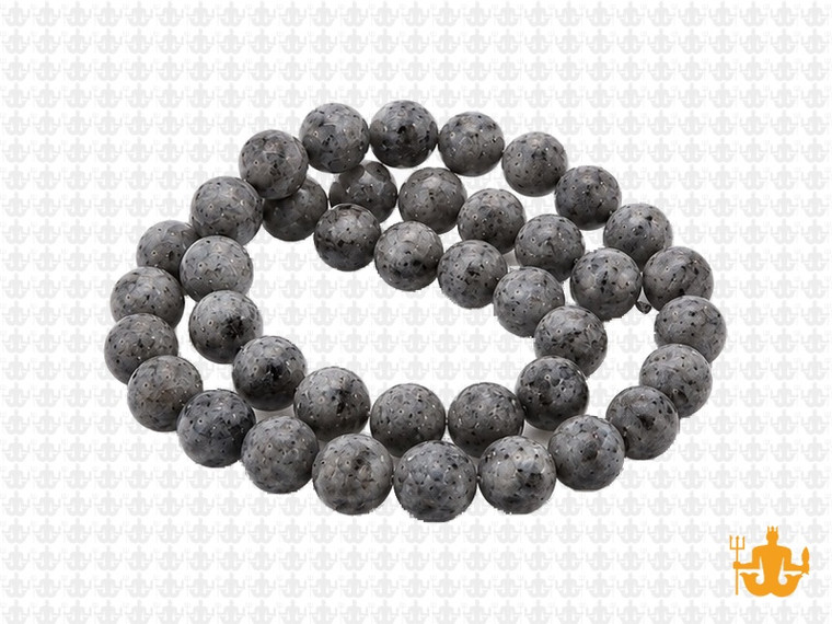 8mm Matte Black Labradorite Round Beads 15.5" natural [8d40m]
