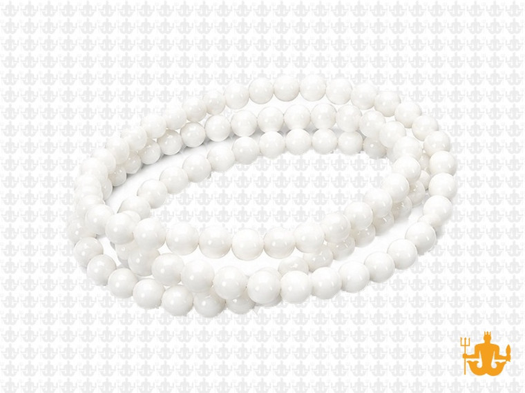 3-4mm White Coral Round Beads 15.5" natural [4d37]