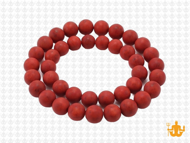 8mm Matte Coffee Magnesite Round Beads 15.5" [8tcm]
