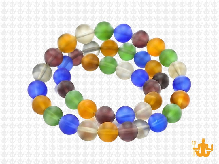 8mm Mix Matte Dark Quartz Round Beads 15.5" synthetic [8x11]