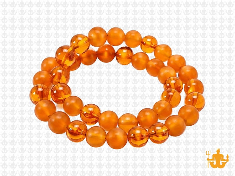 8mm Polish & Matte Topaz Round Beads 15.5" synthetic [8x23]