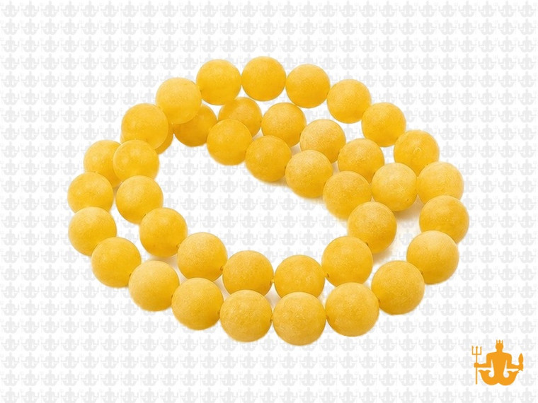 8mm Matte Yellow Chalcedony Round Beads 15.5" dyed [8b92m]