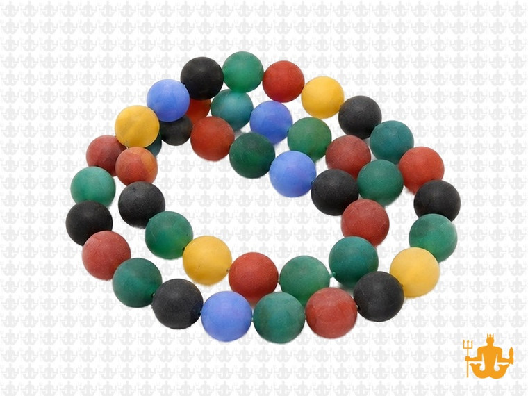8mm Matte Mix Agate Round Beads 15.5" dyed [8d29m]