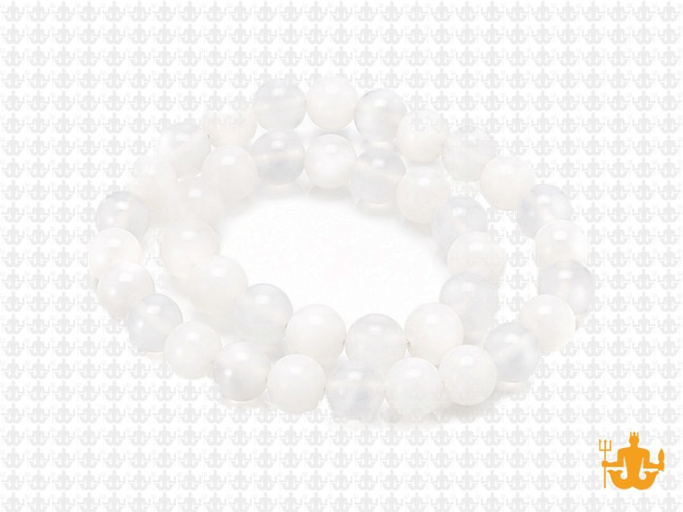 8mm Polish & Matte White Quartz Round Beads 15.5" [8x39]