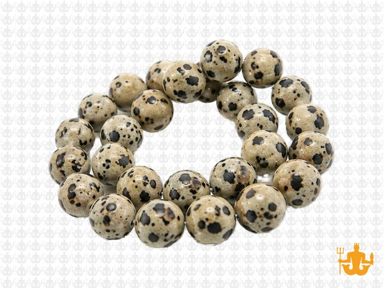 10mm Matte Dalmatian Jasper Round Beads 15.5" natural [10b23m]