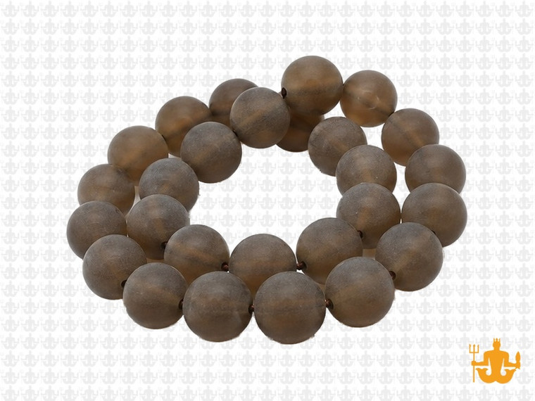10mm Matte Smoky Topaz Round Beads 15.5" synthetic [10a8m]