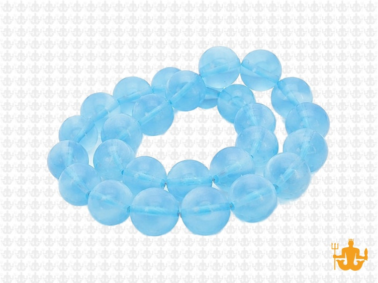 10mm Matte Aquamarine Round Beads 15.5" synthetic [10a34m]