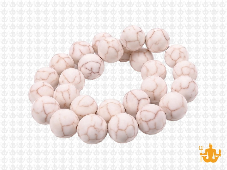10mm Matte White Turquoise Round Beads 15.5" stabilized [10d23m]