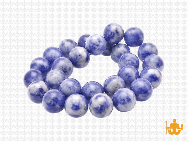 10mm Matte Denim Lapis Round Beads 15.5" natural [10b27m]