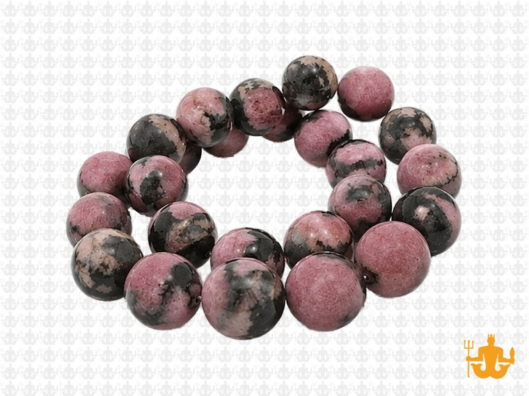 10mm Matte Rhodonite with Matrix Round Beads 15.5" natural [10r14m]