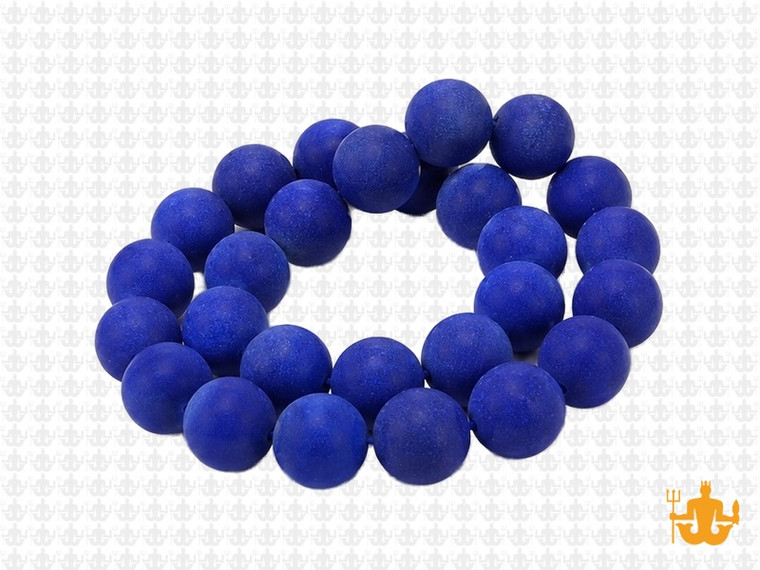 10mm Matte Lapis Jade Round Beads 15.5" dyed [10b74m]