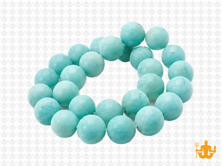 10mm Matte Amazonite Round Beads 15.5" dyed [10d51m]