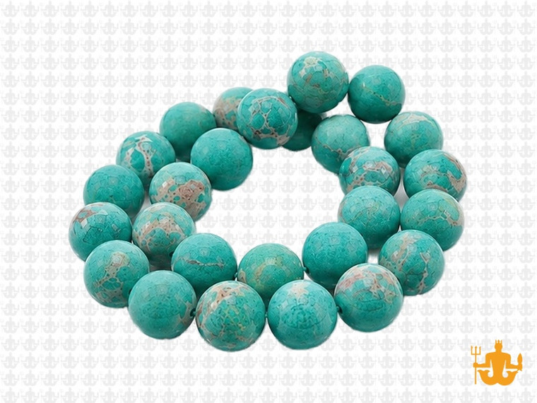 10mm Matte Green Sea Sediment Round Beads 15.5" dyed [10r55gm]