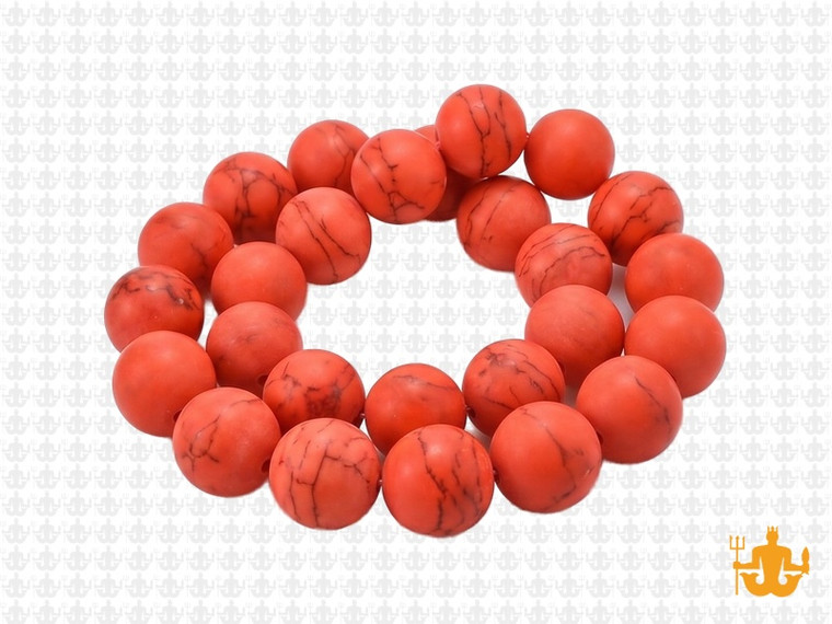 10mm Matte Orange Magnesite Round Beads 15.5" [10thm]