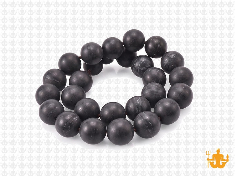 10mm Matte Black Magnesite Round Beads 15.5" [10tkm]