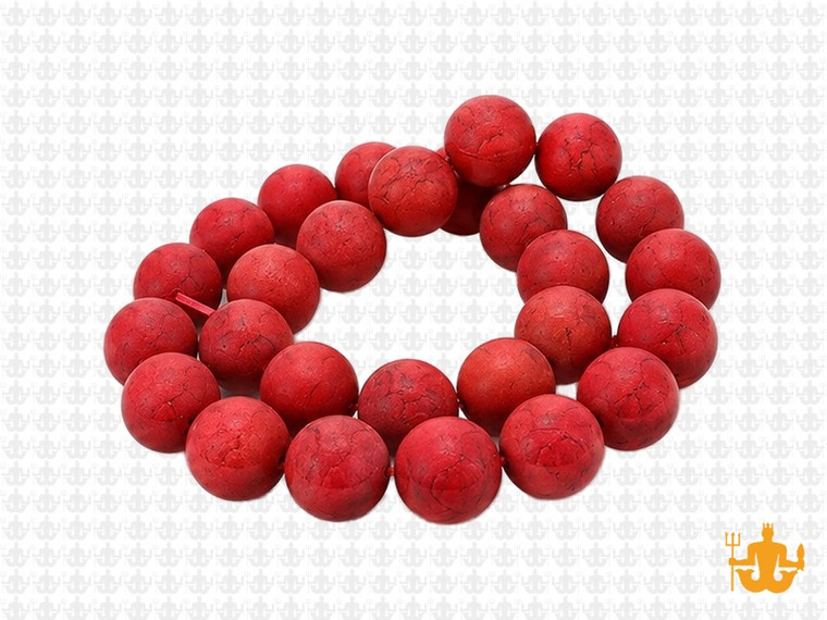 10mm Matte Red Magnesite Round Beads 15.5" [10trm]