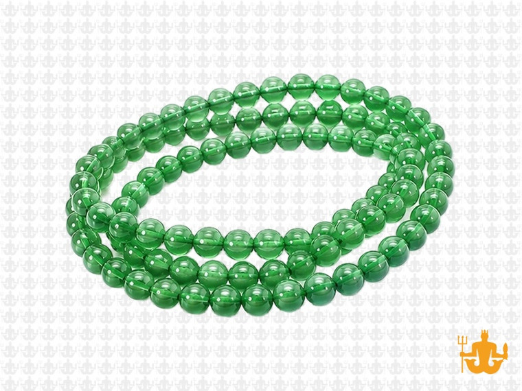 4mm Green Quartz Round Beads 15.5" synthetic [4a37]