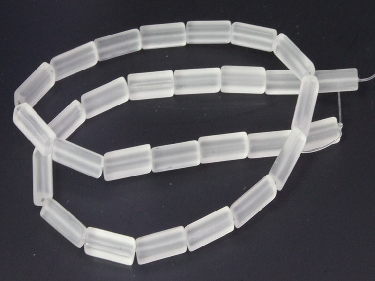 4x13mm Matte Crystal Cube Beads 15.5" synthetic [u81a5m]