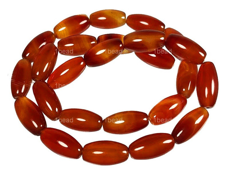 6x15mm Carnelian Pipe Beads 15.5" heated [a218a]