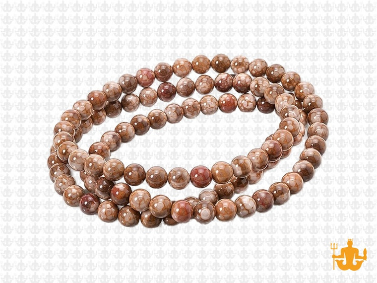 4mm Fossil Agate Round Beads 15.5" natural [4r68]